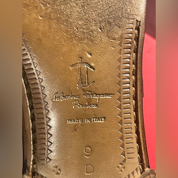 Ferragamo Men’s Tassel Loafers Brown & White Leather Size 9.5 / W11 - Picture 7 of 14